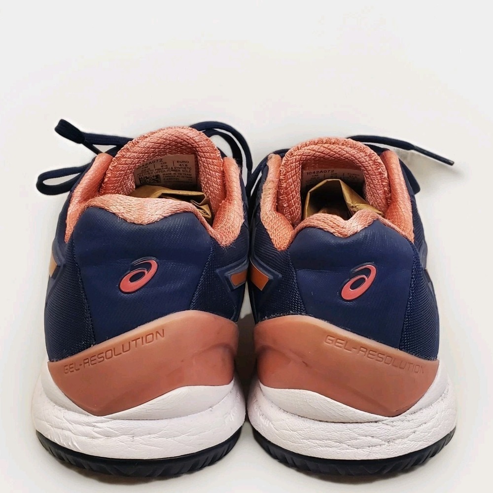 ASICS® Women's 9.5‎ GEL-Resolution 8 Tennis Pickleball Shoes in Blue Pink White - Picture 3 of 10